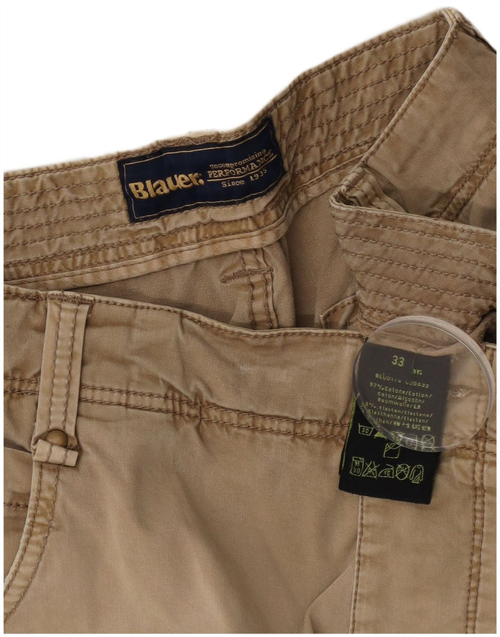 Pantaloncini cargo da uomo Blauer W33 in cotone beige medio