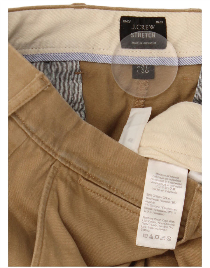 Pantaloni chino dritti da uomo J. CREW W31 L30 in cotone beige