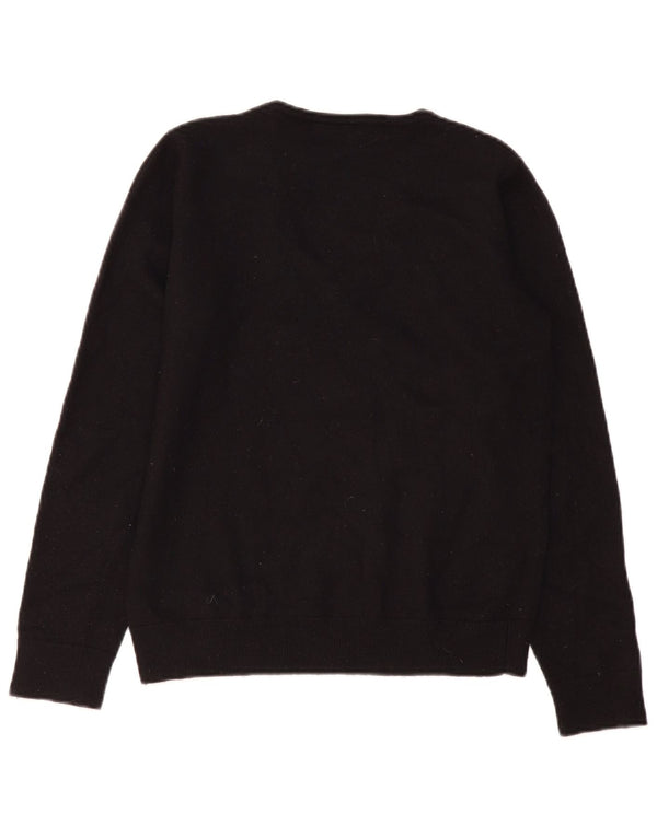 Carhartt Womens V-Neck Jumper Sweater UK 14 Large Black Merino Wool