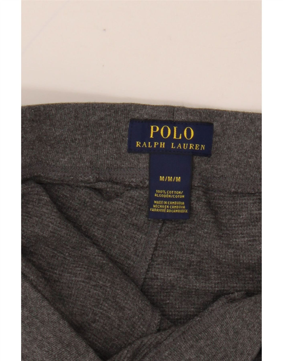 POLO RALPH LAUREN Pantaloni Tuta Uomo Cotone Grigio Medio
