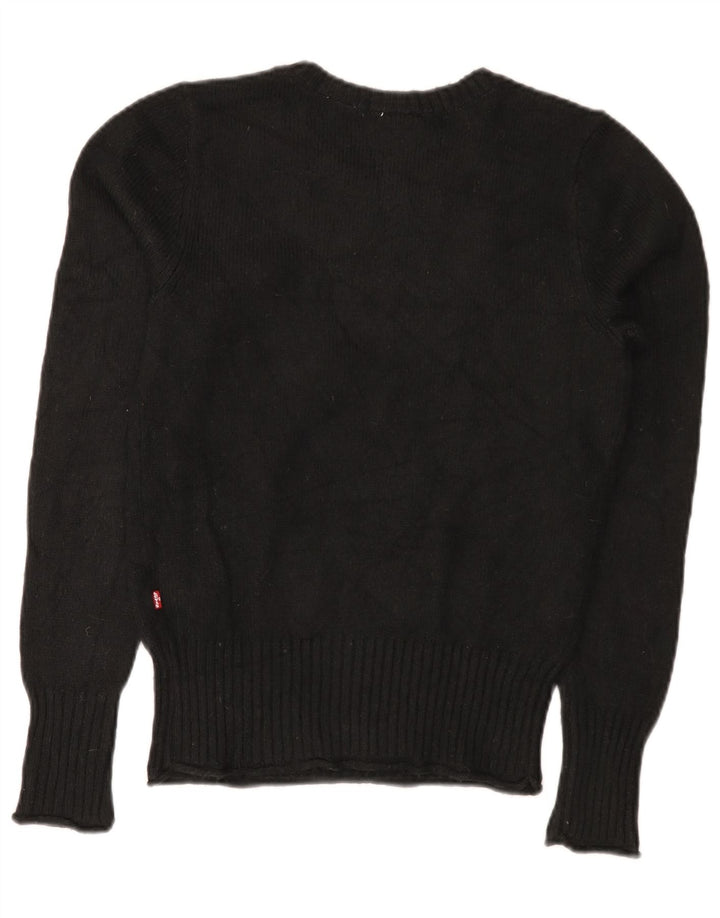 Maglione maglione con scollo a barca da donna Levi's UK 10 piccolo nero in poliammide