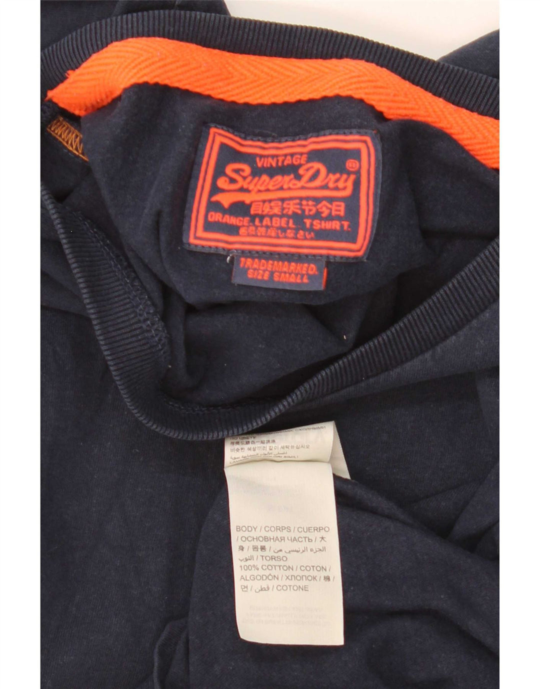 T-shirt da uomo Superdry Top Small in cotone blu navy