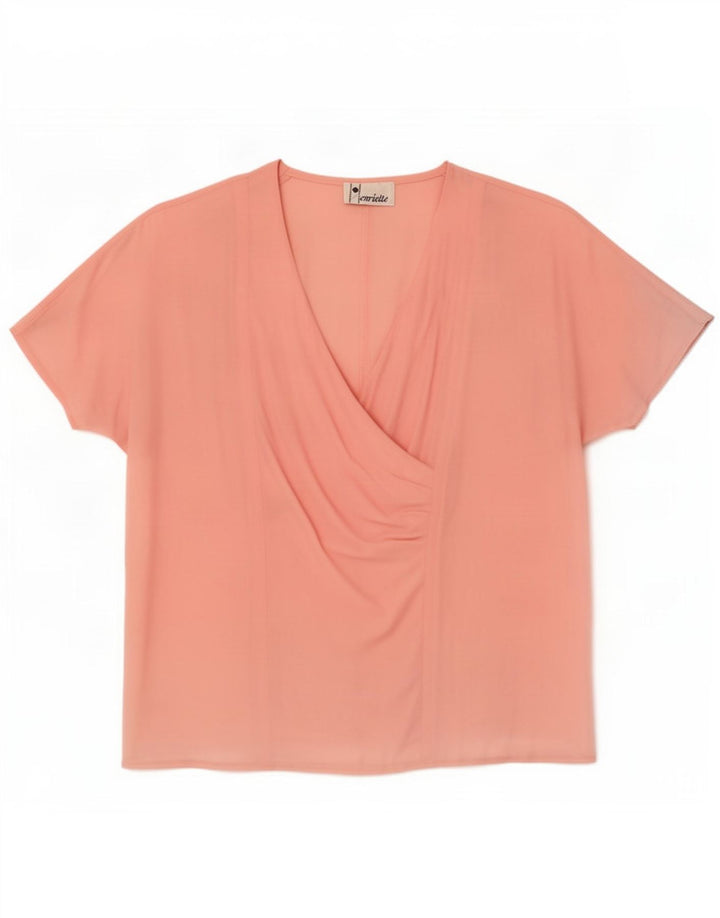 Camicetta vintage da donna Top IT 46 grande acetato rosa