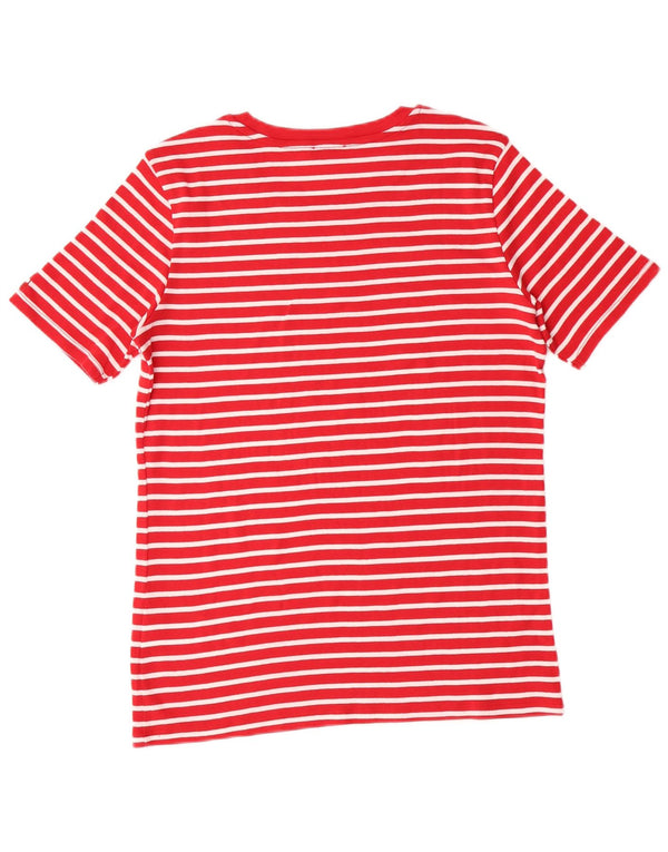 T-shirt da donna Benetton Top UK 14 cotone a righe grandi rosse