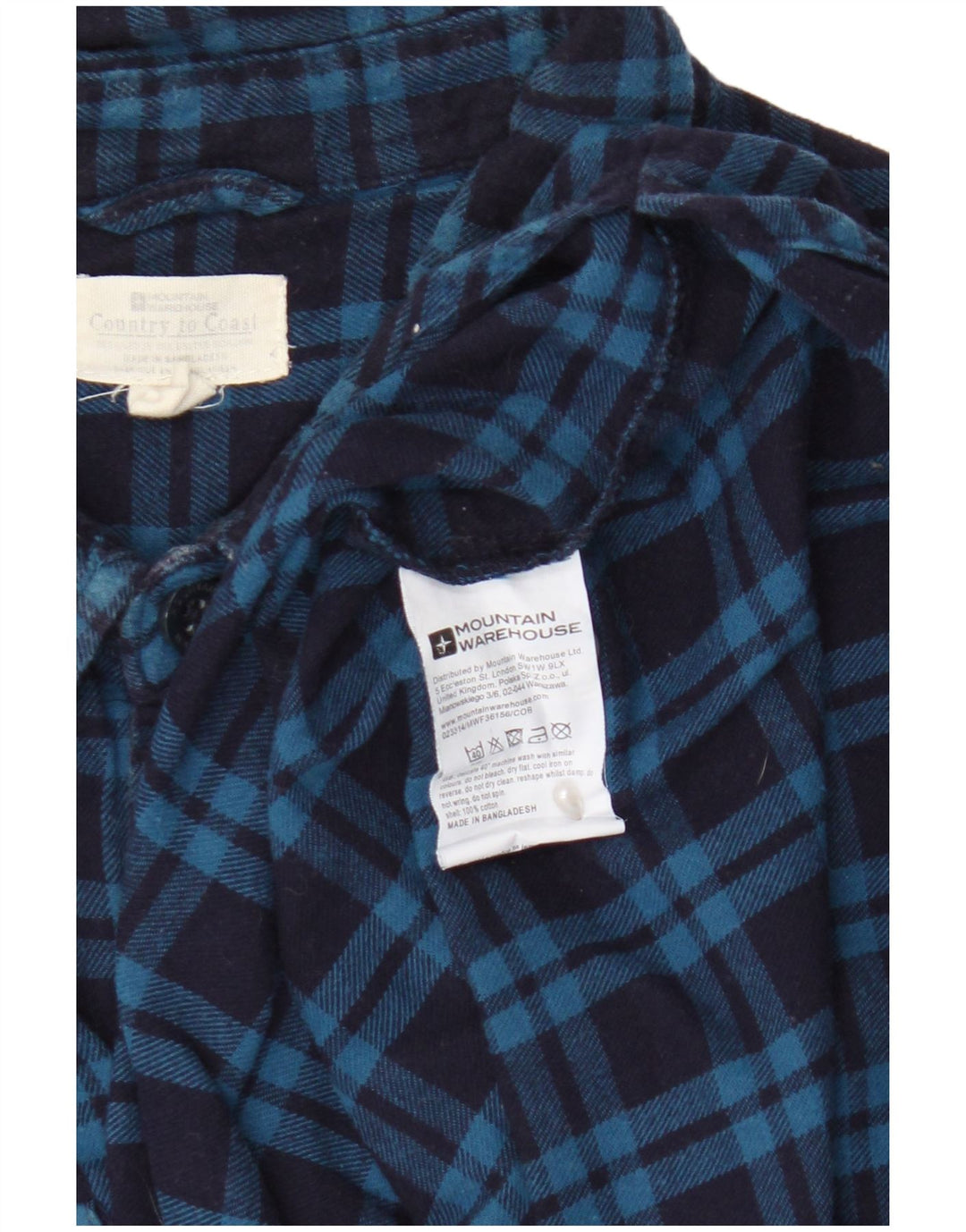Camicia da uomo in flanella di Mountain Warehouse, cotone a quadri blu grandi