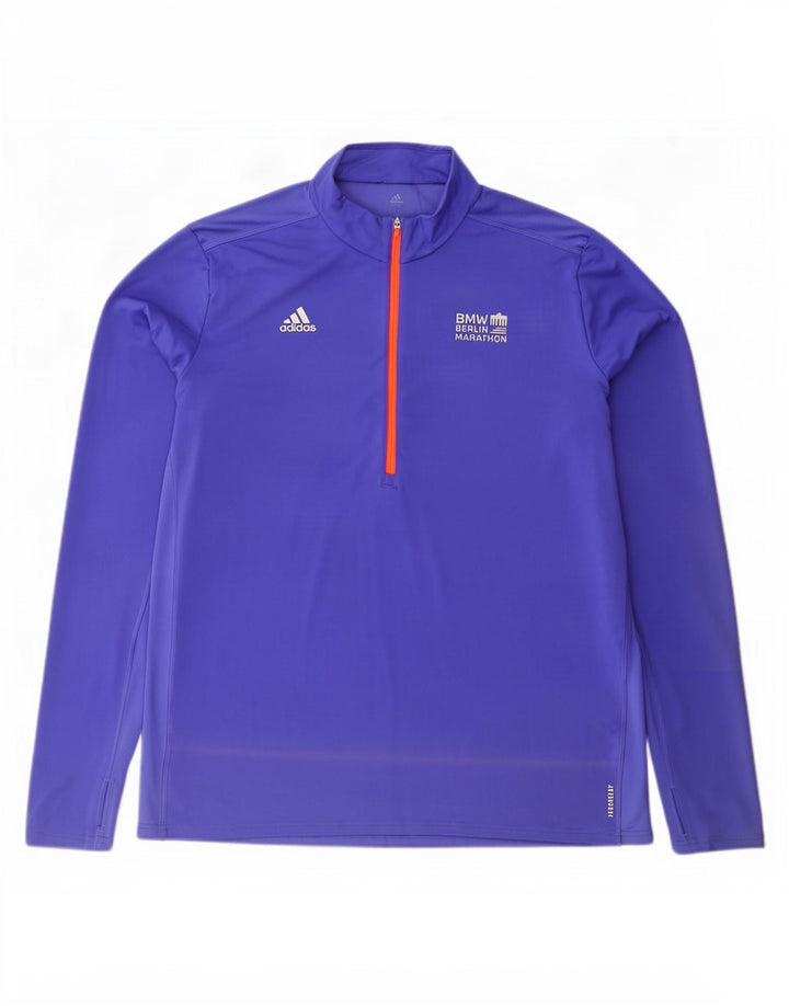 Adidas Uomo Aeroready Zip Collo Pullover Tuta Top XL Viola