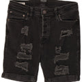 Jack & Jones Pantaloncini di jeans invecchiati Tim da uomo medi W30 cotone nero