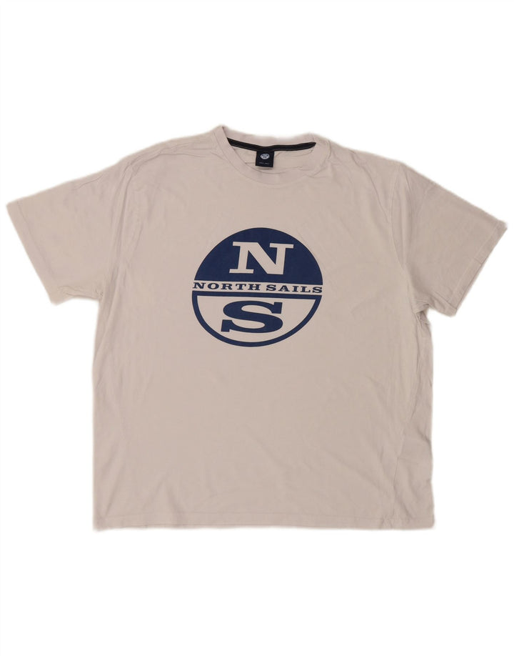 T-shirt grafica da uomo North Sails grande in cotone bianco