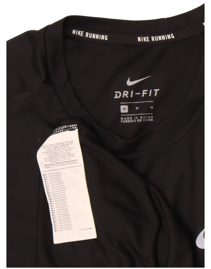 T-shirt NIKE da uomo Dri Fit Top medio nero in poliestere