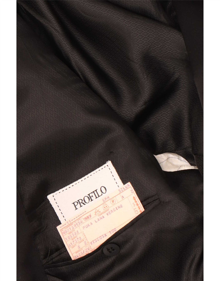 Giacca Blazer Doppiopetto Uomo Profilo IT 52 XL Lana Nera