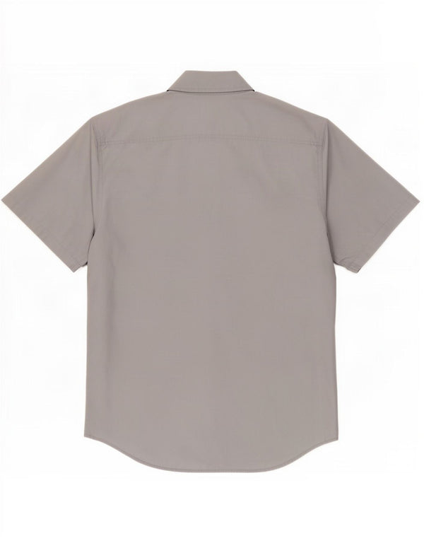 Camicia a maniche corte da uomo Calvin Klein Jeans Large in cotone grigio