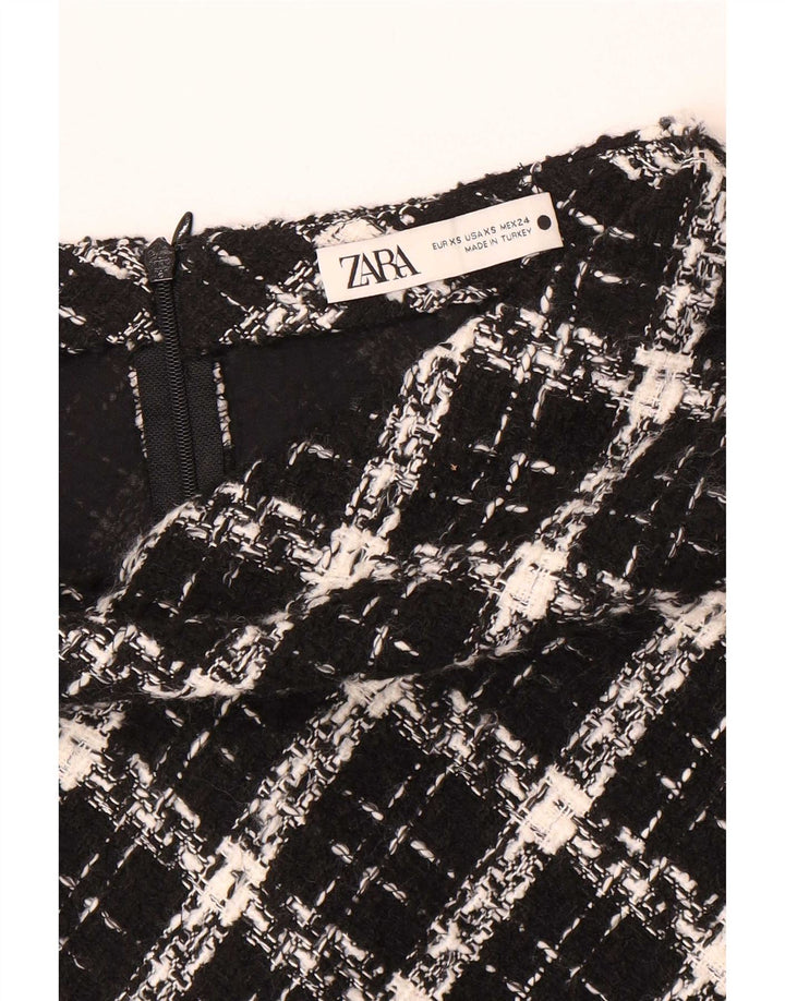 Minigonna Zara da donna XS W24 a quadri neri