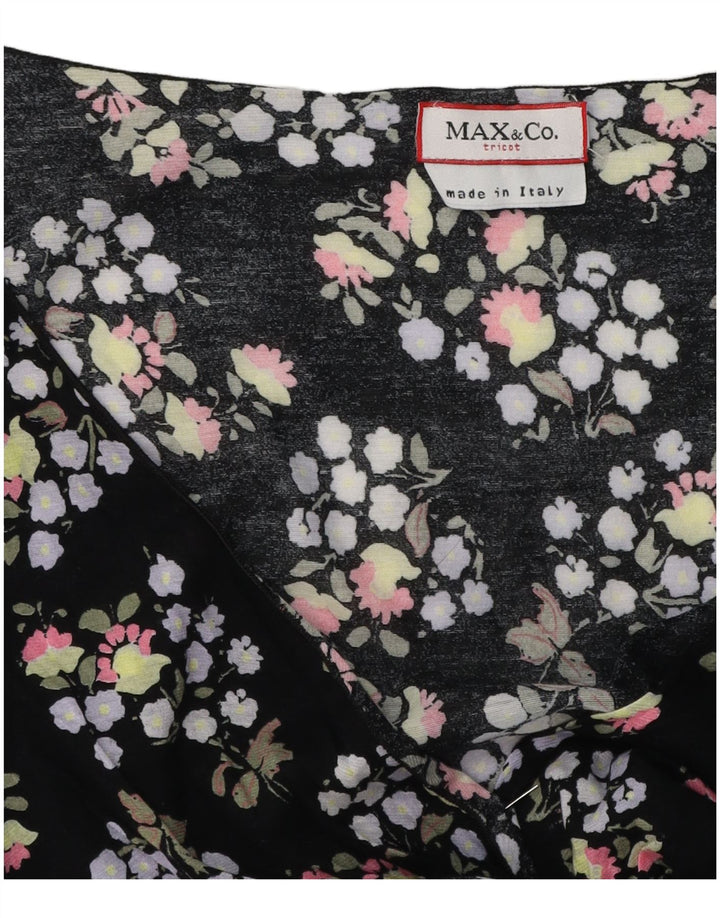 Top camicetta da donna Max & Co. UK 10 piccolo floreale nero