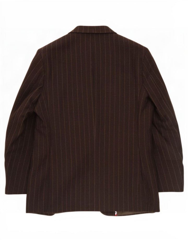 Crew Clothing Giacca blazer da uomo a 2 bottoni UK 44 2XL Gessato marrone