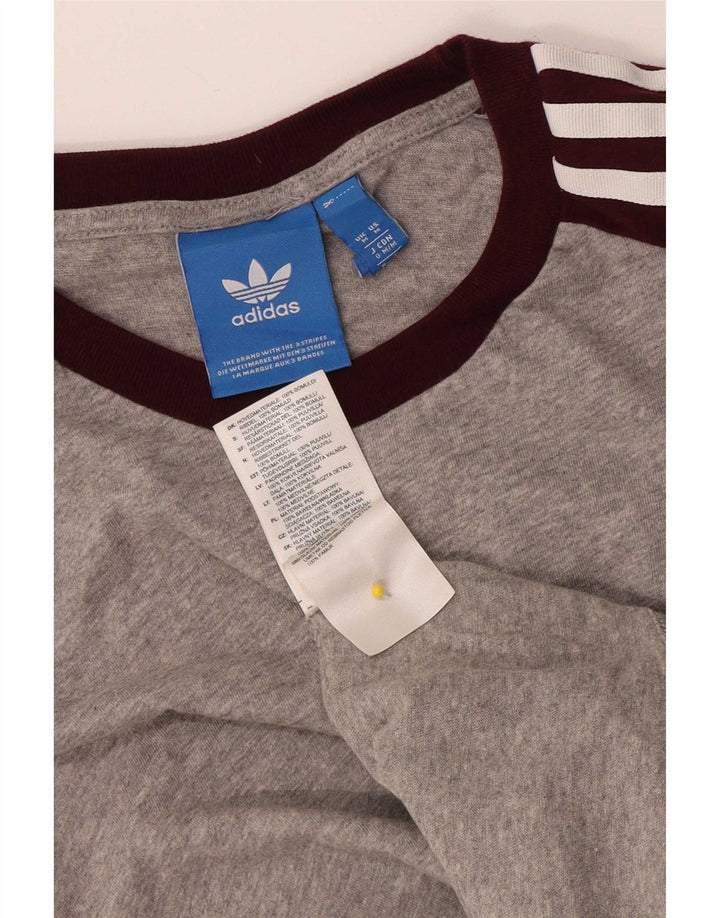 T-shirt da uomo Adidas Top in cotone color block grigio medio