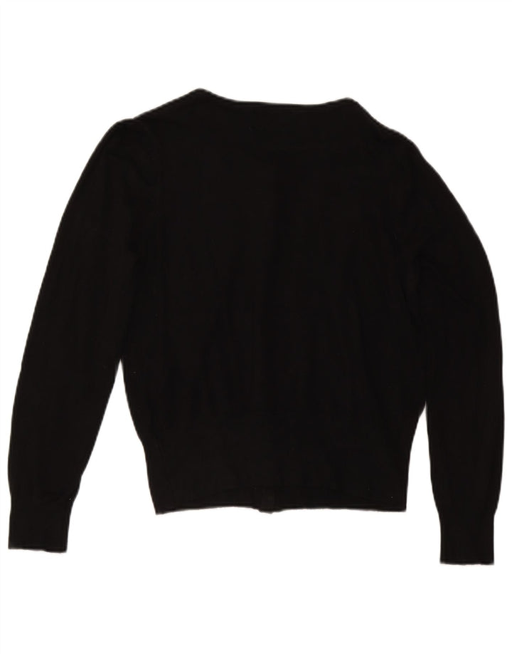 Maglione cardigan corto da donna Marks & Spencer UK 14 viscosa nera media