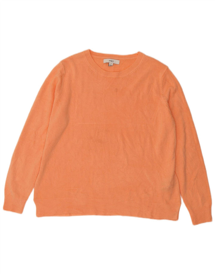 Maglione maglione girocollo da donna Marks & Spencer UK 14 Acrilico rosa medio