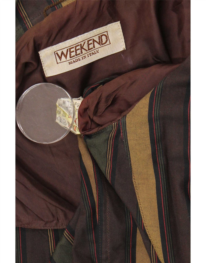 Giacca blazer da donna a 1 bottone del weekend UK 14 grande a righe multicolore
