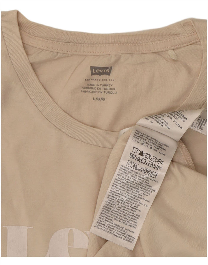 T-shirt grafica da donna Levi's Top grande in cotone beige