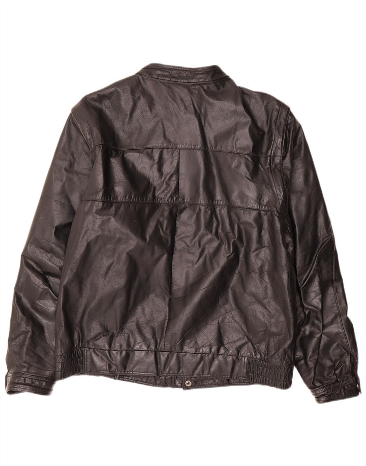Giacca in pelle vintage da uomo UK 40 grande in pelle nera