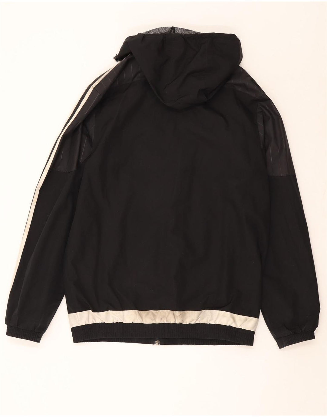 Giacca antipioggia da uomo ADIDAS con cappuccio UK 38 poliestere color block medio nero