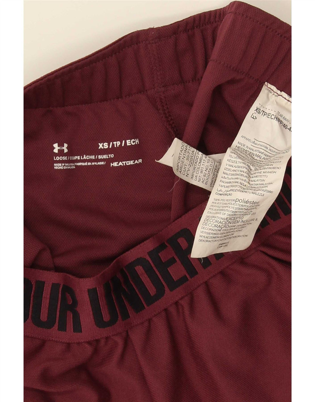Pantaloncini sportivi grafici da donna Under Armour XS Bordeaux poliestere