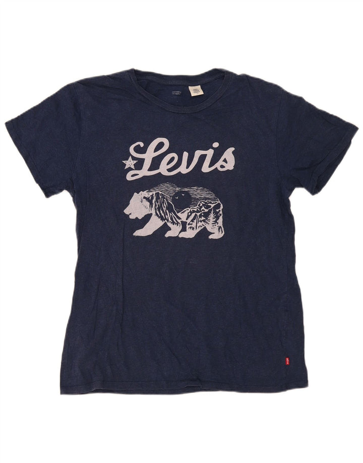 T-shirt grafica da uomo Levi's Top Large in cotone blu navy