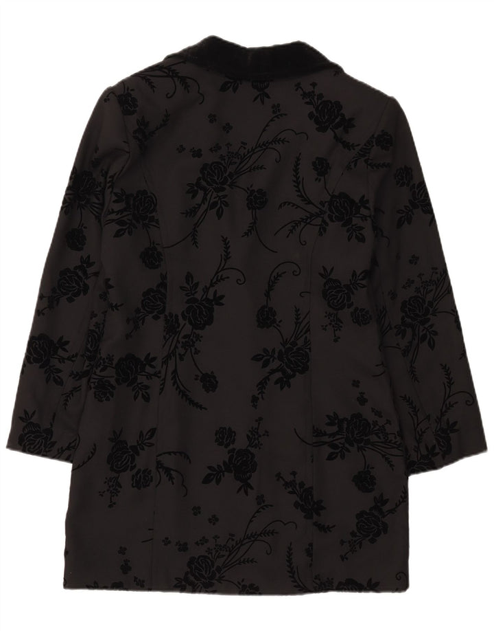 Giacca blazer da donna a 2 bottoni con linea lunga Together UK 12 Medium Black Floral