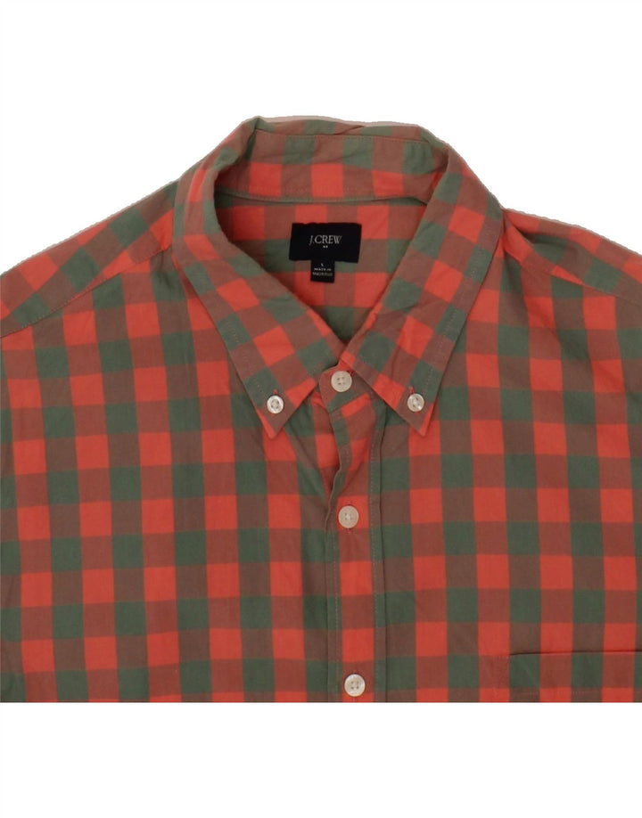 J. CREW Mens Shirt Large Red Gingham Cotton Vintage J. Crew and Second-Hand J. Crew from Messina Hembry 