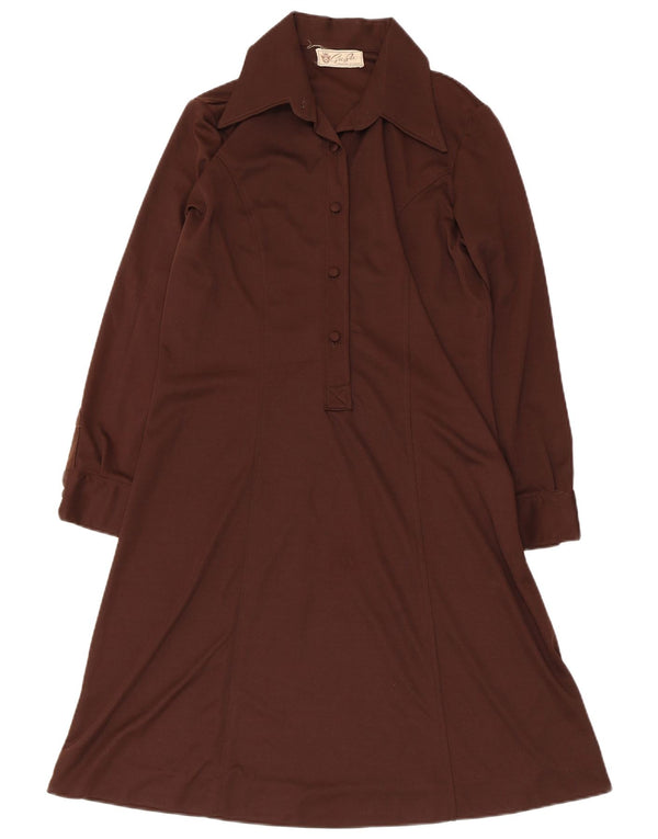 Abito a trapezio da donna vintage UK 14 Marrone medio