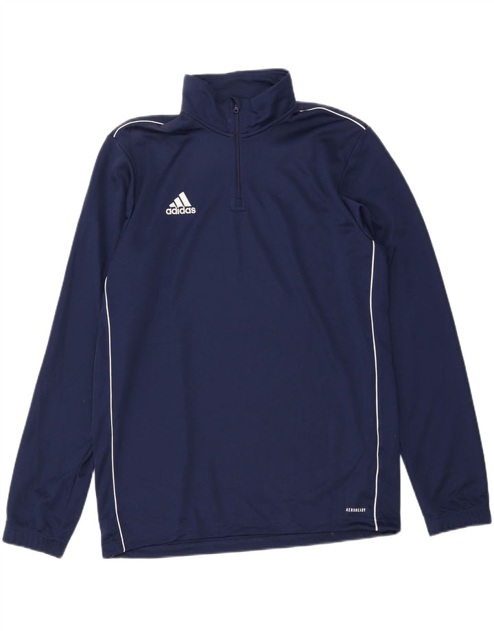 Adidas Uomo Aeroready Zip Neck Pullover Tuta Top Large Blu Navy