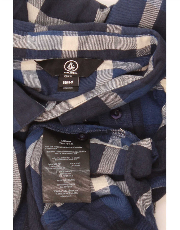Camicia da uomo in flanella Volcom, cotone a quadri blu navy medio