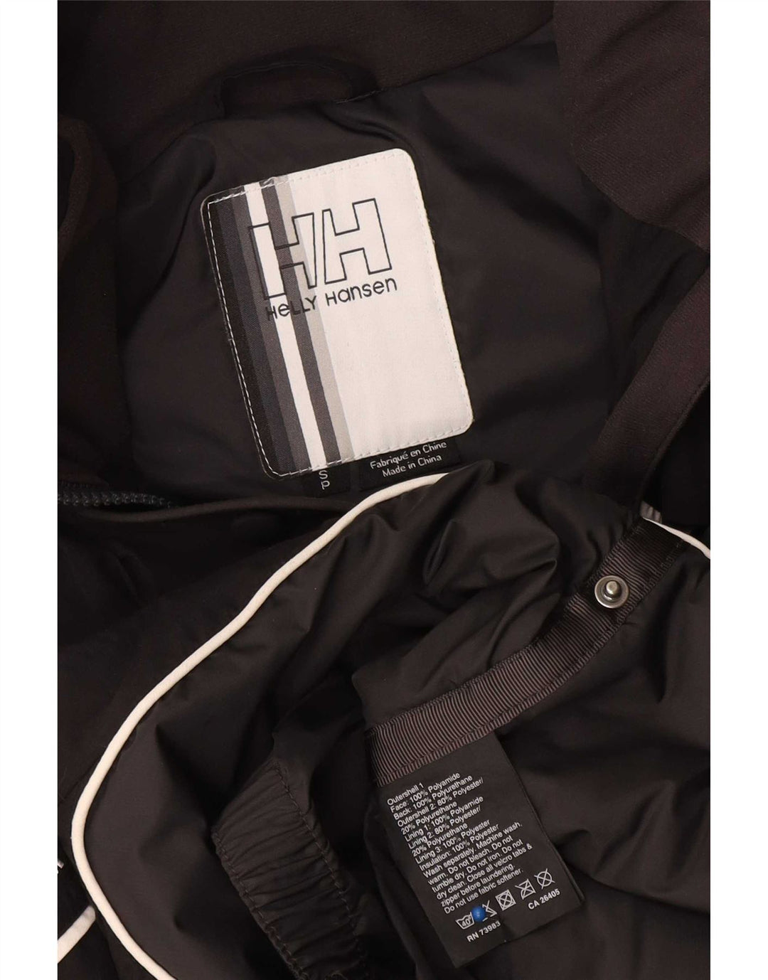 Giacca antipioggia grafica da donna Helly Hansen UK 10 Small Black Colourblock