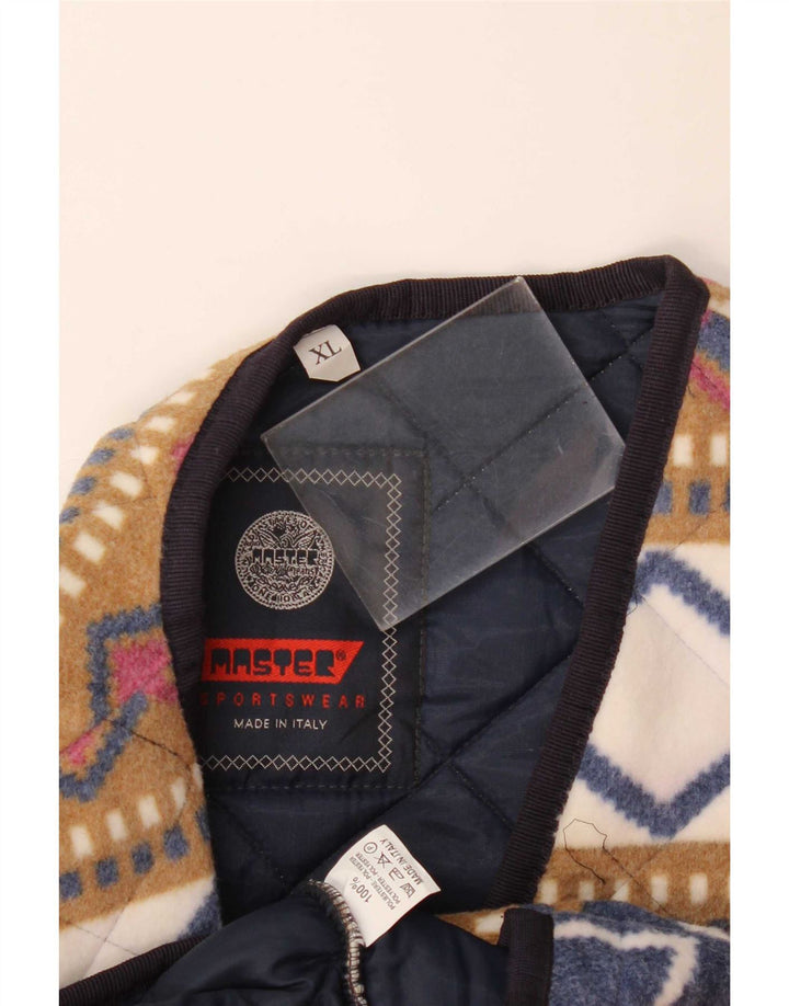 Gilet in pile da uomo Master UK 42 XL Poliestere geometrico multicolore