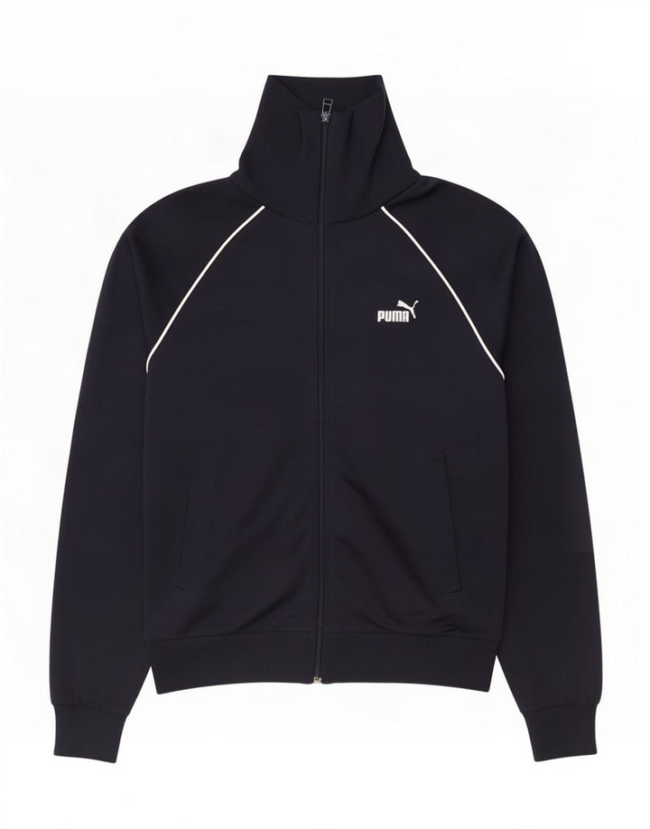 Giacca da ginnastica da uomo Puma piccola in poliestere blu navy