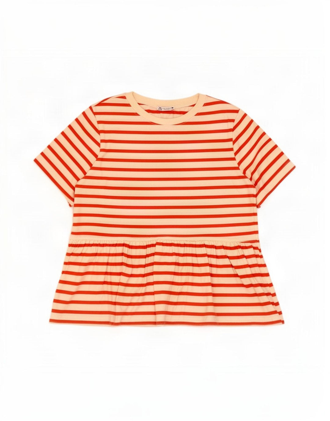 Camicetta da donna Zara Top UK 12 Cotone a righe rosse medie