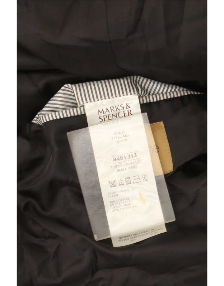 Giacca blazer a 2 bottoni Marks & Spencer da uomo UK 46 XL cotone nero