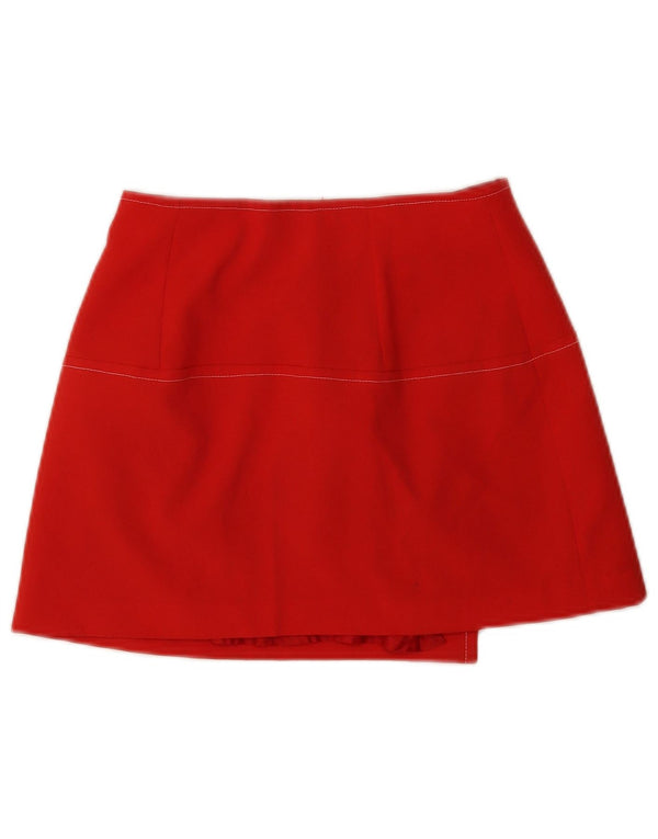 Mini gonna a portafoglio vintage per ragazze 12-13 anni W26 Rossa