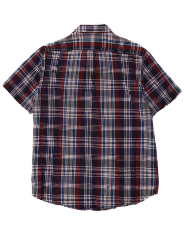 Camicia LEE da uomo a maniche corte, vestibilità regolare, grande, in cotone a quadri blu navy