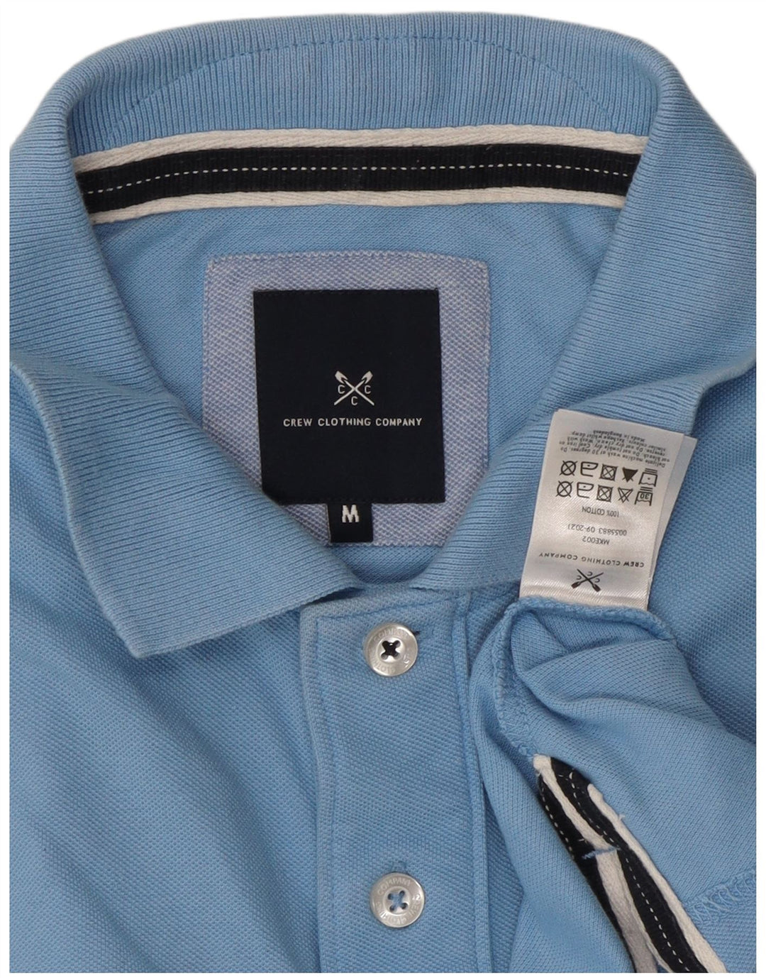 Crew Clothing Polo da uomo in cotone blu medio