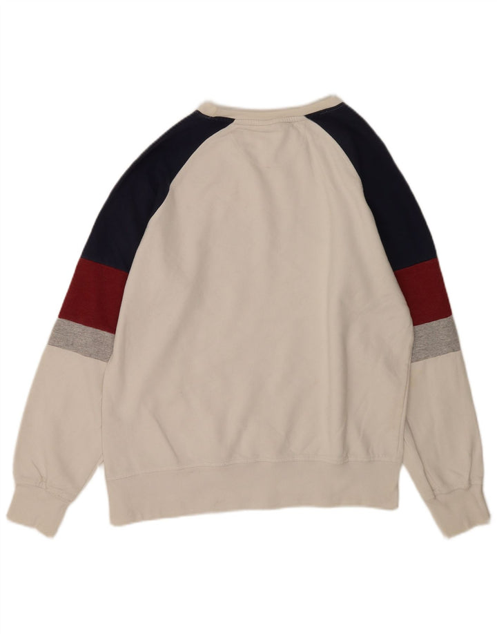 Felpa grafica da uomo Ellesse, piccola, in cotone color block bianco