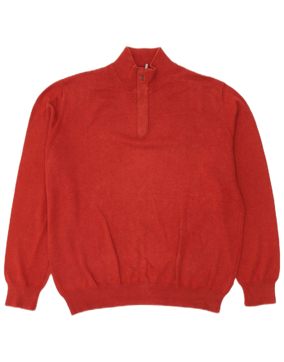 MASSIMO DUTTI Maglione da uomo con zip e collo grande in cotone rosso