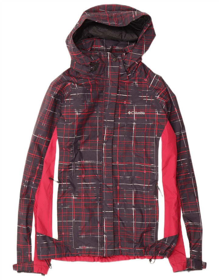 Giacca antipioggia con cappuccio Columbia Interchange da donna UK 14 Medium Black Check
