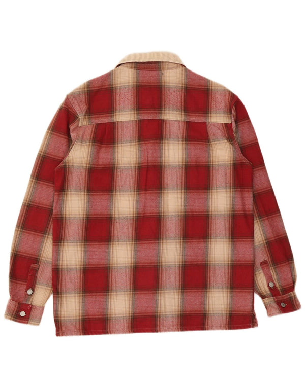 Zara Uomo Overshirt Camicia in flanella dalla vestibilità rilassata a quadri rosso medio