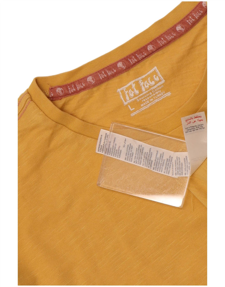 T-shirt grafica da uomo Fat Face Top grande in cotone giallo