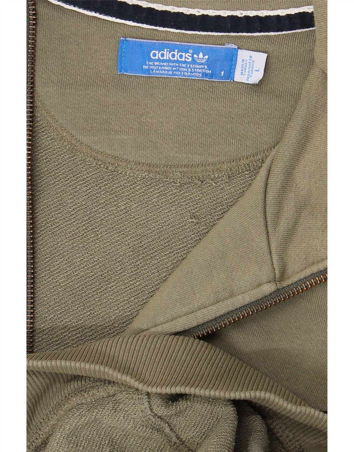 ADIDAS Giacca da tuta grafica da donna UK 16 Large Khaki