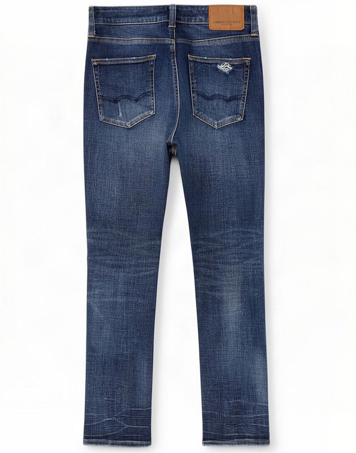 American Eagle Jeans slim effetto consumato da uomo W30 L32 Blu Cotone