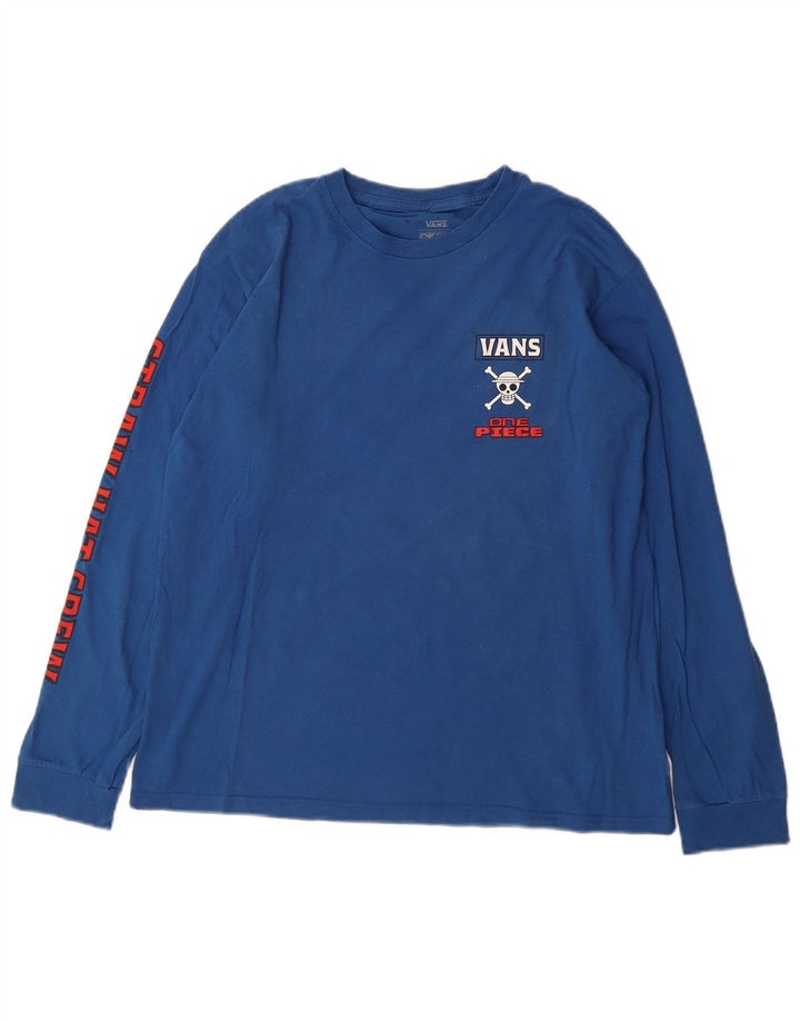 VANS Ragazzi Cappello di Paglia Crew Graphic Top Manica Lunga 14-15 Anni XL Blu