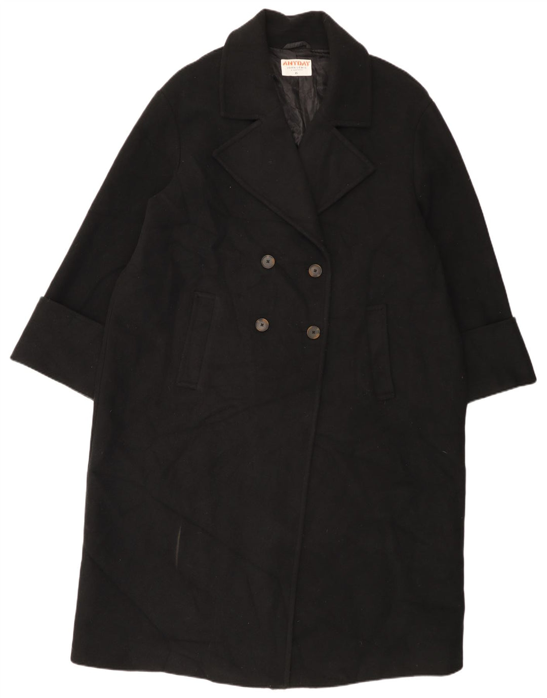 Cappotto doppiopetto oversize da donna John Lewis UK 18 XL poliestere nero