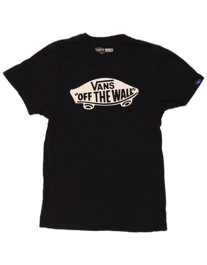 T-shirt grafica personalizzata da uomo Vans Top Small in cotone nero